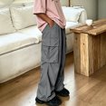 thumbnail image 1 of Men's Cargo Pants Soft Stretch Twill Wide Leg Multi Pocket Daily Outdoor Casual Trousers S-XL, 1 of 8