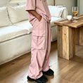 thumbnail image 1 of Men's Cargo Pants Soft Stretch Twill Wide Leg Multi Pocket Daily Outdoor Casual Trousers S-XL, 1 of 8