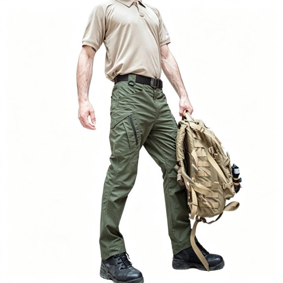 Men's Cargo Pants Solid Color Durable Multi‑Purpose Casual Bottoms S‑XXL