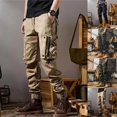 thumbnail image 1 of Men's Cargo Pants Straight Leg Functional Outdoor Casual Pants, Tactical Joggers for Hiking, Work and Adventure,Khaki,XL, 1 of 5
