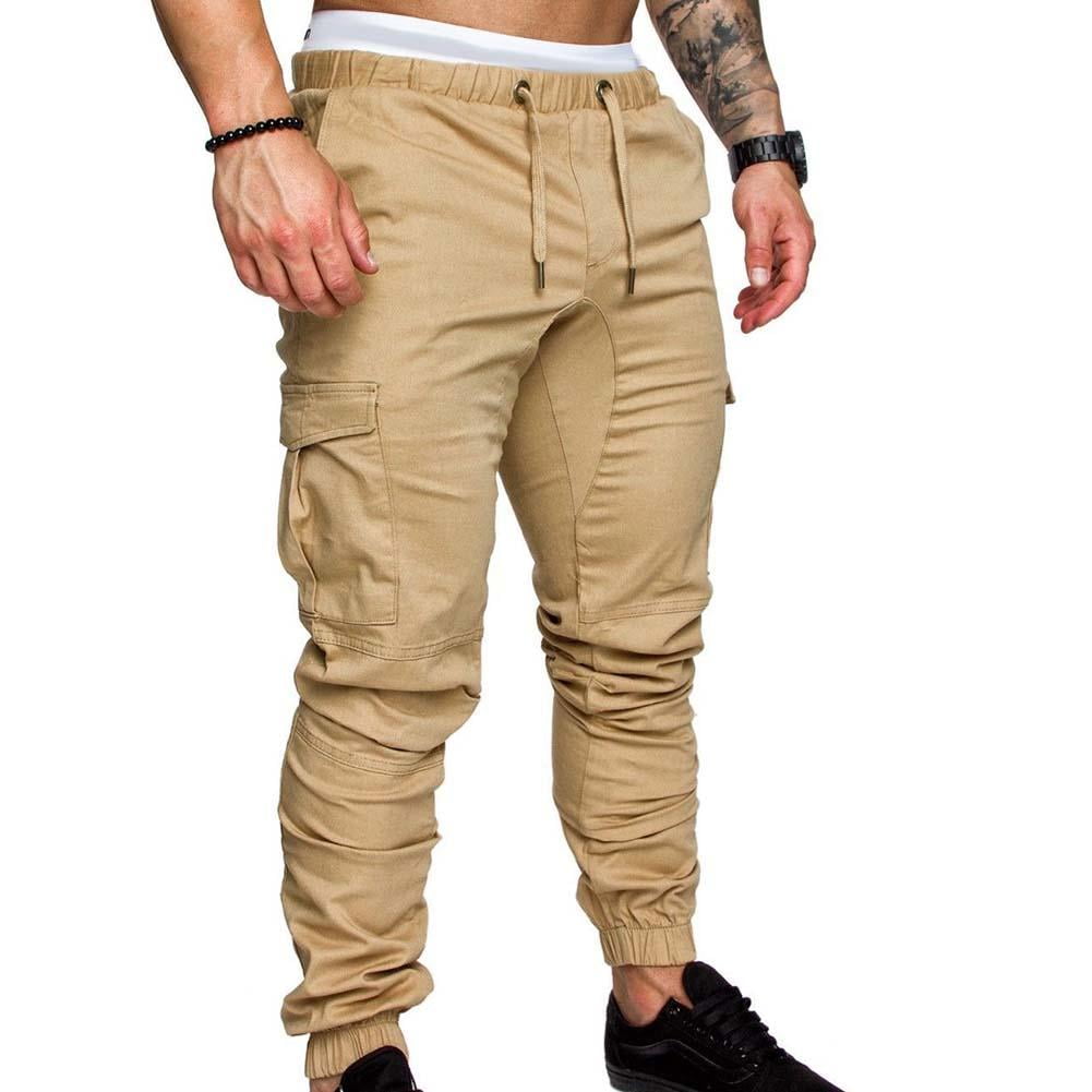 kpoplk Cargo Pants For Men Baggy,Mens Slim Fit Stretch Flat-Front Skinny  Straight Pants Washed Comfort Pencil Trousers Joggers Casual
