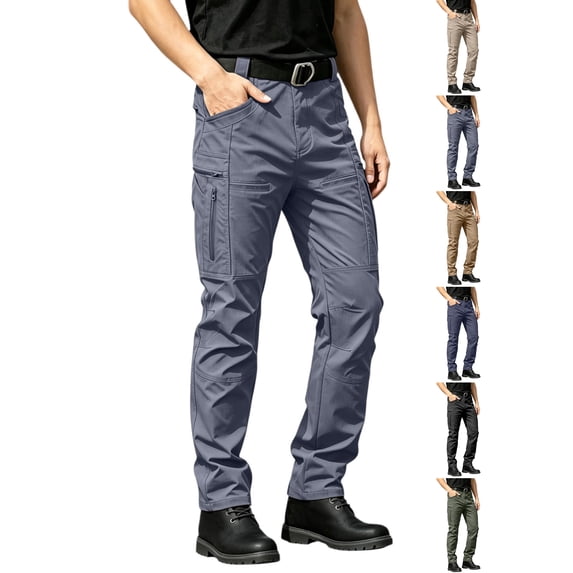 Men's Cargo Pants Tactical Work Pants Water Resistant Stretch Utility Trousers for Hiking Outdoor with 6 Pockets