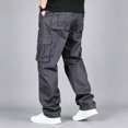 thumbnail image 1 of Men's Cargo Pants Tapered Fit Breathable Stretch Multi Pocket Outdoor Daily Pants S-XXL, 1 of 9