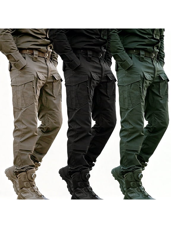Men's Cargo Pants, Water-Resistant Heavy-Duty Workwear for Hiking & Outdoors
