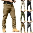 thumbnail image 1 of Men's Cargo Pants Water Resistant Lightweight Hiking Pants Outdoor Work Pants with Multi Pockets with No Belt Green M, 1 of 6