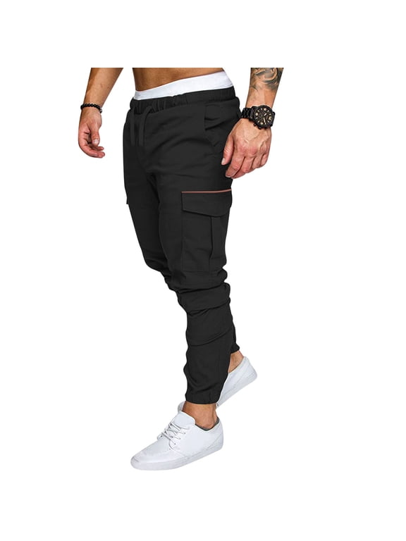 Men's Cargo Pants Work Cargo Pants Men Relaxed Fit Size 13 Slim Fit Mens Hiking Men's Comfortable Memory Foam Nomadic Traders Year Boy Outdoor Mens Casual Solid Color Black M