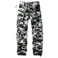 thumbnail image 1 of Men's Cargo Pants with 8 Pockets,Cotton Camo Pants Relaxed Fit Utility Hiking Pants, Ripstop Work Pants(No Belts),Black Hawk Camo Size 34, 1 of 7