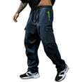 thumbnail image 1 of Men's Cargo Pants with Drawstring Elastic Waistband & Large Pockets, Casual Pants for Hiking Jogging, 1 of 6