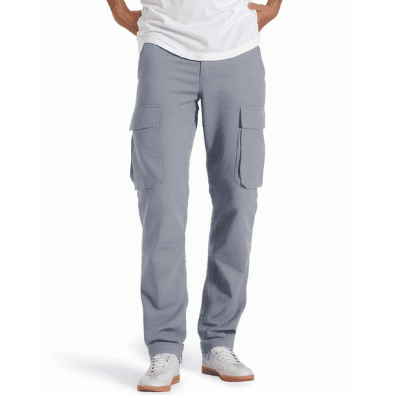 Men's Cargo Pants with Drawstring Waistband and Pockets