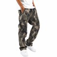 thumbnail image 1 of Men's Cargo Pants with Pockets Drawstring Long Trousers Relaxed Fit Stretch Work Pants, 1 of 5