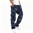 thumbnail image 1 of Men's Cargo Pants with Pockets Drawstring Long Trousers Relaxed Fit Stretch Work Pants, 1 of 5