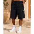 thumbnail image 1 of Men’s Cargo Shorts, 100% Polyester Elastic Waist Drawstring Shorts with Multi Pockets, Loose Fit Knee Length Casual Shorts for Summer Travel Outdoor Wear, 1 of 7