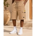 thumbnail image 1 of Men’s Cargo Shorts, 100% Polyester Elastic Waist Drawstring Shorts with Multi Pockets, Loose Fit Knee Length Casual Shorts for Summer Travel Outdoor Wear, 1 of 7