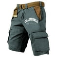 thumbnail image 1 of Men's Cargo Shorts 2025 Casual Summer Printed Workwear Lightweight Loose Fit Outdoor Utility Pants with Adjustable Waist, 1 of 1