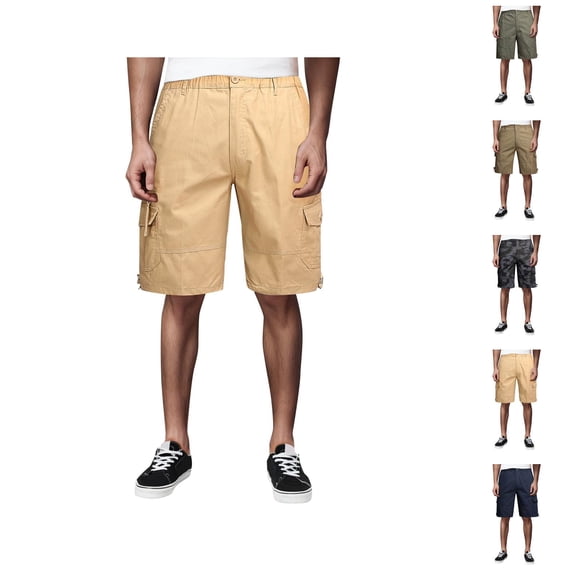 Men's Cargo Shorts 2025 Summer Cotton Button Pockets Lightweight Breathable Casual Knee Length Cargo Shorts for Men