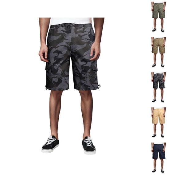 Men's Cargo Shorts 2025 Summer Cotton Button Pockets Lightweight Breathable Casual Knee Length Cargo Shorts for Men