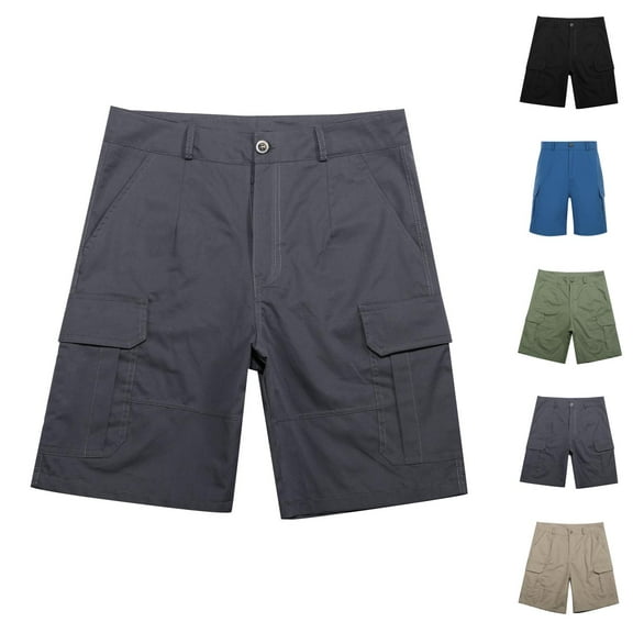 Men's Cargo Shorts 2025 Summer Outdoor Button Pockets Straight Leg Lightweight Breathable Casual Cargo Shorts for Men