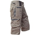 thumbnail image 1 of Men's Cargo Shorts 3/4 Relaxed Fit Outdoor Hiking Shorts Elastic Waist Casual Running Bottoms with Multi Pockets for Daily Travel Brown S, 1 of 3