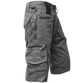 thumbnail image 1 of Men's Cargo Shorts 3/4 Relaxed Fit Outdoor Hiking Shorts Elastic Waist Casual Running Bottoms with Multi Pockets for Daily Travel Grey 4Xl, 1 of 3