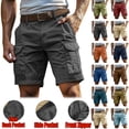 thumbnail image 1 of Men's Cargo Shorts, Four Exterior Pockets, No Back Pockets, Athletic Joggers Lightweight Breathable Hiking Gym Workout Casual Daily Wear Summer | AESTIVO,Navy XL, 1 of 7