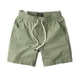 thumbnail image 1 of Men's Cargo Shorts 5" Inseam Cotton Summer Beach Shorts Elastic Waist Casual Workout Athletic Shorts, 1 of 9