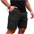 thumbnail image 1 of Men's Cargo Shorts 9" Inseam Quick Dry Hiking Work Utility Short Pants, Elastic Waistband with Drawstring Multi Pocket Outdoor Knee Length ShortsLightweight Breathable Summer, 1 of 9