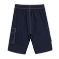 thumbnail image 1 of ZQUUVOU Men's Cargo Shorts Bermuda Solid Casual Elastic Waist Pockets Shorts Dark Blue, 1 of 6