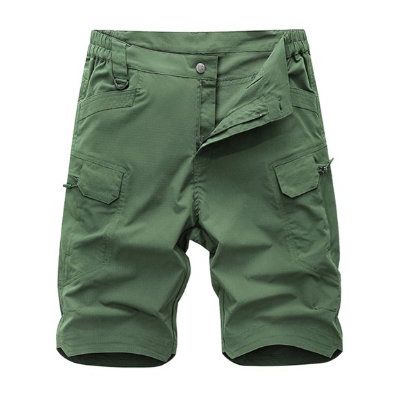 Men's Cargo Shorts Big Tall Travel Outdoor Stretchy Cargo Shorts Quick Dry Below Knee Cargo Shorts for Men,Army Green,XL