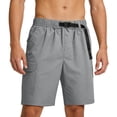 thumbnail image 1 of Men's Cargo Shorts with Built-in Belt, 9" Inseam Quick Dry Outdoor Hiking Short Pants, Summer Casual Lightweight Regular Fit for Fishing Travel, Big & Tall, 1 of 9