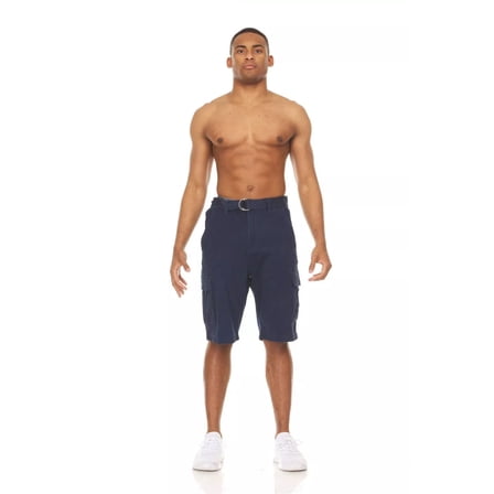 Men’s Cargo Shorts Casual Cotton (34, Navy)