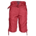 thumbnail image 1 of Men's Cargo Shorts Casual Cotton Multi Pockets Belted Lightweight Casual Short, Red, 30, 1 of 5