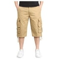 thumbnail image 1 of Men's Cargo Shorts Casual Relaxed Fit Mens Outdoor Stretchy Cargo Shorts Water Resistant Below Knee Camo Cargo Shorts for Men,Khaki,31, 1 of 4