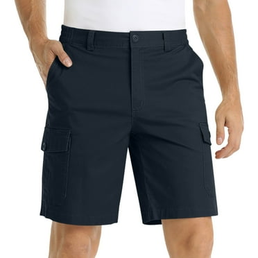 ZKCCNUK Men's Cargo Shorts Casual Solid Pocket Button Zipper Elastic Waist Straight Half Shorts Pants Sport Pants S-3XL