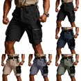 thumbnail image 1 of Men's Cargo Shorts Casual Waterproof Quick Dry Baggy Shorts Lightweight Ripstop Outdoor Hiking Shorts with Zipper Pockets Black M, 1 of 9