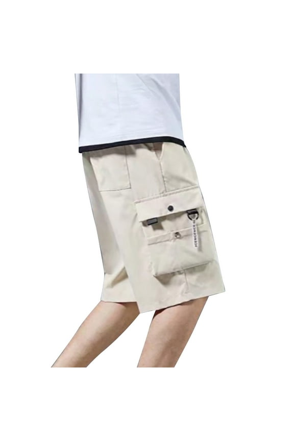 Men's Cargo Shorts Casual Work Shorts - Polyester, Lightweight, Elastic Waist, Outdoor/Sports