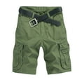 thumbnail image 1 of Men's Cargo Shorts Classic Stretch Mens Casual Shorts Drawstring Summer Workout Shorts Twill Chino Shorts No Belt Green,2XL, 1 of 5