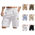 thumbnail image 1 of Men's Cargo Shorts Elastic Waistband with Drawstring Pockets Lightweight Breathable Knee Length Cargo Shorts for Men, 1 of 8