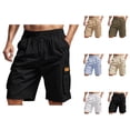 thumbnail image 1 of Men's Cargo Shorts Elastic Waistband with Drawstring Pockets Lightweight Breathable Knee Length Cargo Shorts for Men, 1 of 8