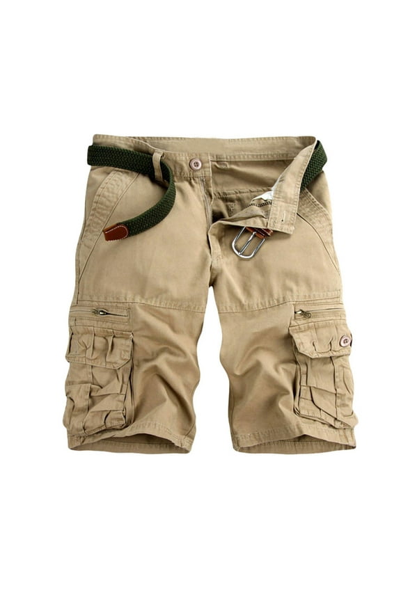 Men's Cargo Shorts Lightweight Casual Twill Short Pants Workout Gym Shorts Athletic Shorts with Zipper Pockets