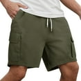 thumbnail image 1 of Men's Cargo Shorts Lightweight Elastic Waist Shorts Beach Vacation Jogger Shorts with Pockets, 1 of 4