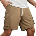 thumbnail image 1 of Men's Cargo Shorts Lightweight Elastic Waist Shorts Beach Vacation Jogger Shorts with Pockets, 1 of 4