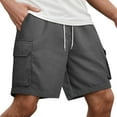 thumbnail image 1 of Men's Cargo Shorts Lightweight Elastic Waist Shorts Beach Vacation Jogger Shorts with Pockets, 1 of 4