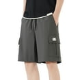 thumbnail image 1 of Men's Cargo Shorts Lightweight Stretch Athletic Summer Casual Knee Length Workout Gym Jogger Drawstring Waist Outdoor Hiking Shorts with Multiple Pockets Pants for Men 2025 Summer Casual Loose Fit, 1 of 5