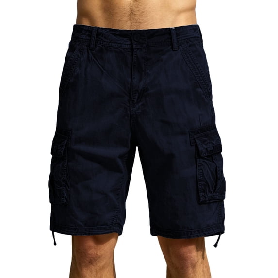 Men's Cargo Shorts Loose Basic Fit Multi Pocket Design Casual Athletic Shorts Versatile Everyday Utility Shorts Blue S