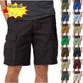 thumbnail image 1 of Men's Cargo Shorts Men Pocket Solid Color Casual Five Point Casual Shorts,ZB-Army Green L, 1 of 8