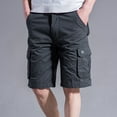 thumbnail image 1 of Men's Cargo Shorts Mid-waist Multi-pocket Five-piece Pants Elastic Waist Drawstring Summer Casual Cotton Camouflage Work Athletic Sports Pants Shorts Pants, 1 of 5