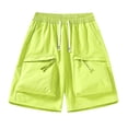 thumbnail image 1 of Men's Cargo Shorts with Multi-Pocket Elastic Waist Shorts Pants Drawstring Ripstop Straight Leg Cargo Shorts Loose Fit Hiking Outdoor Lightweight Work Beach Shorts,Green L, 1 of 3