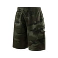 thumbnail image 1 of Men's Cargo Shorts Multi Pocket Elastic Waistband Short Pants Drawstring Ripstop Straight Leg Cargo Shorts Outdoor Casual Workout Lightweight Bottom,Camouflage Green L, 1 of 4