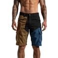 thumbnail image 1 of Men's Cargo Shorts Multi Pockets Twill Elastic Waist Shorts Drawstring Ripstop Straight Leg Camo Cargo Short Summer Outdoor Work Casual Lightweight Golf Shorts,Earthy Yellow 3XL, 1 of 2