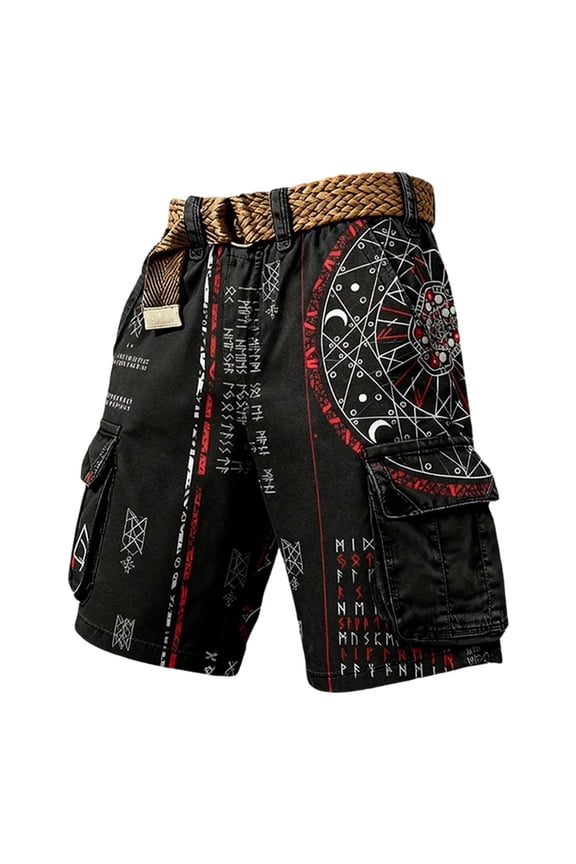 Men's Cargo Shorts Norse Mythology For Rugged Outdoor Adventure Utility Pants With Multiple Pockets